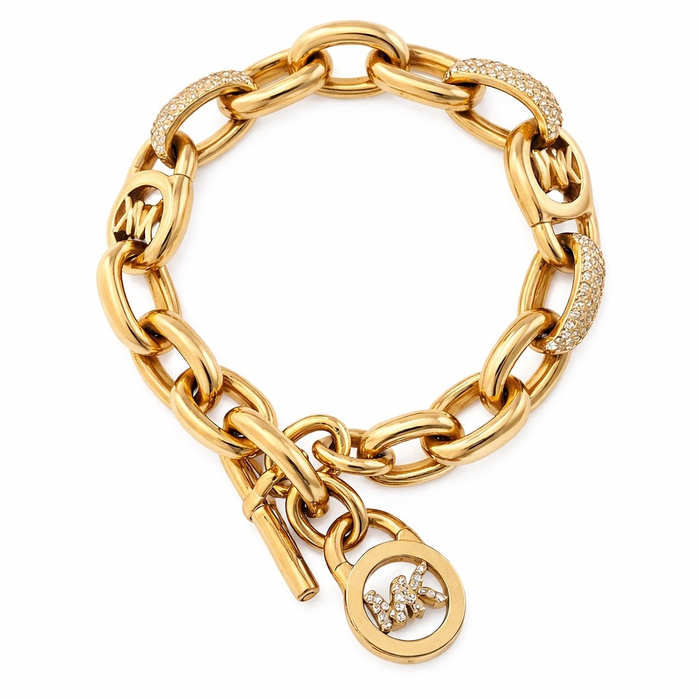 Michael Kors Heritage Link Toggle Bracelet in Rose Gold
